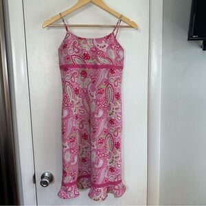 Limited Too Y2K Paisley Butterfly Dress. XS (girls 12). Pink & Green.
